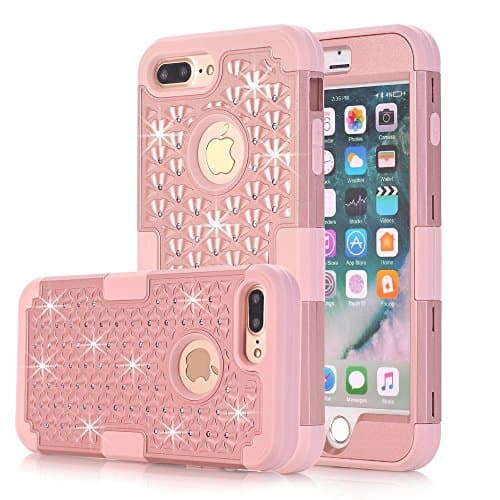 UCLL iPhone 7 Plus Case, Glitter Bling Diamond Silica Gel Case for 5.5 inch iPhone 7 Plus With A Free Screen Protector
