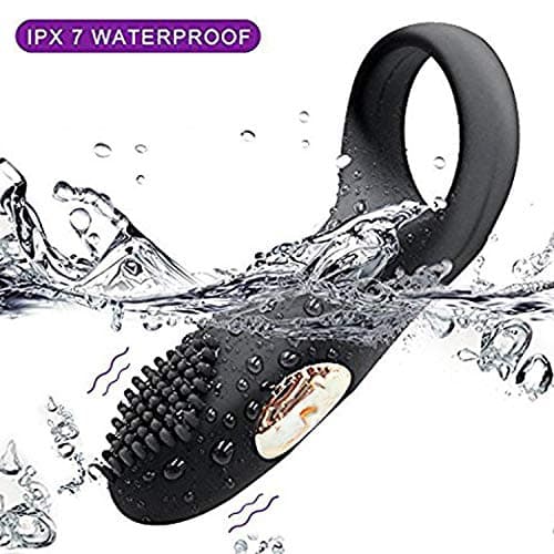 New Generation Male Vibration Ring Waterproof USB Charging 12 Speed Vibration Ring Male delay Couples Resonance Black