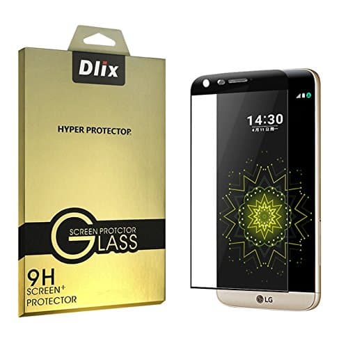 LG G5 Screen Protector -Dlix Tempered Glass Screen Protector for LG G5, Full Cover, Ultra Touch Sensitivity, 9H Anti-scratch, Anti-finger printer, Bubble-free, Easy Install (Black)