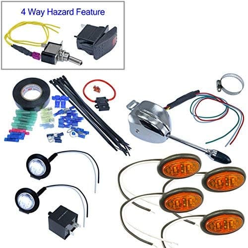 Turn Signal Kits - Oval Surface Mount LEDs (Install Kit & No Horn, Lever Switch)