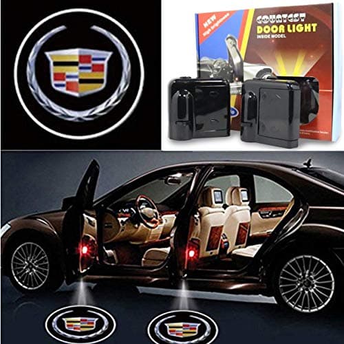 3D Wireless Magnetic Car Door Step LED Welcome Logo Shadow Ghost Light Laser Projector Lamp (Cadillac)