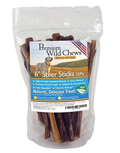 25 Pk Premium Wild Chews "Steer Sticks" (6")