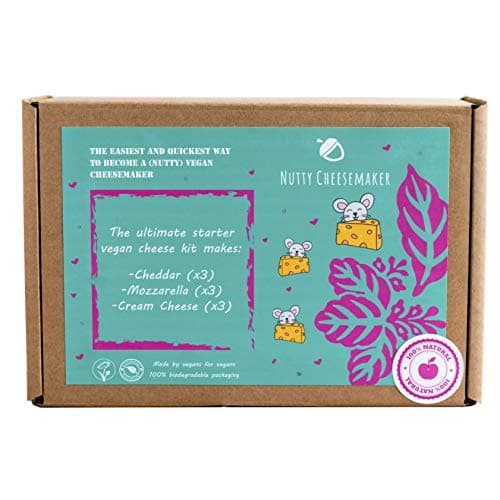 Nutty Cheesemaker - Artisan Vegan Cheese Making Kit - Makes Vegan Cheddar, Mozzarella and Cream Cheese (Ideal Gift)