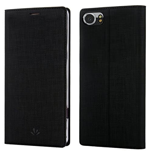 BlackBerry Keyone Case,PU Leather wallet Slim Thin case Flip Folio [Kickstand Feature] with ID&amp;Credit Card holder Magnetic Closure TPU Bumper Full cover case for Keyone (black)
