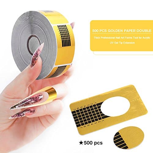 500 pcs Paper Double Art Nail Forms Tool for Acrylic UV Gel Tip Extension IUS