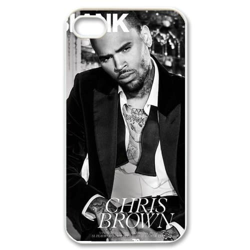 Chris Brown Protective Hard Case Cover Skin for Apple iPhone 6 Plus 5.5- 1 Pack - Black/White - 1