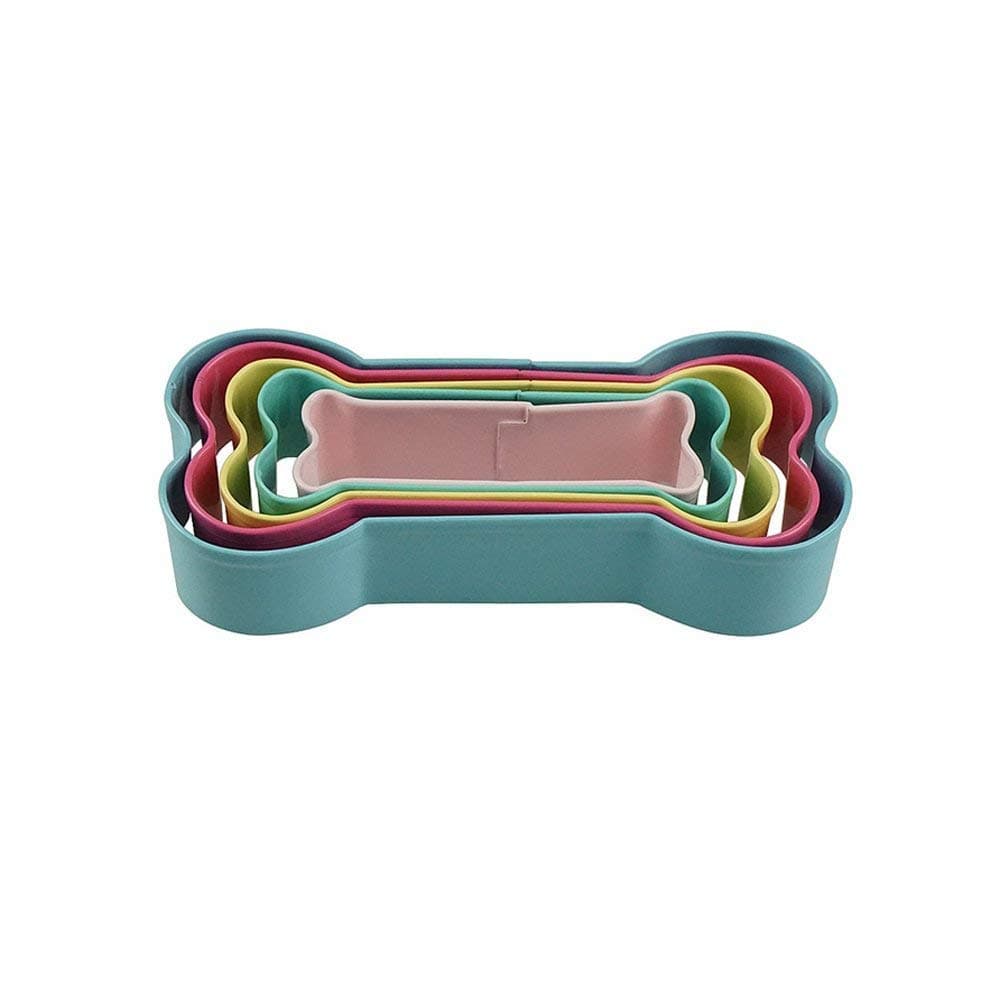 Dog Bone Cookie Cutter Shapes Set Stainless Steel Bone Shaped Cookie Molds, 5 Counts