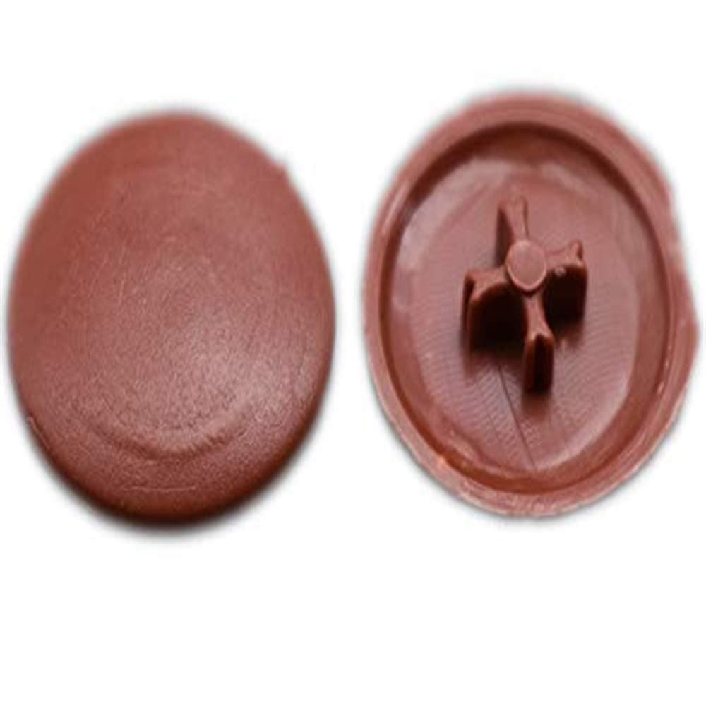 Cam Dowel Cap,Cam Lock Fastener Cap,Cam Lock Nuts Cap,Cam Lock Screw Cap. (Only Plastic Cap, No Fastener,Only for 14.6mm11mm Cam Fitting,Top Concave"Plus Shape" ） (Brown)