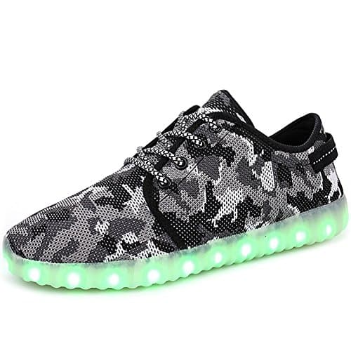 SenNi Unisex Shining LED Shoes Light Up USB Charging Flashing Sneakers SNSHOE033-Camouflage2-43