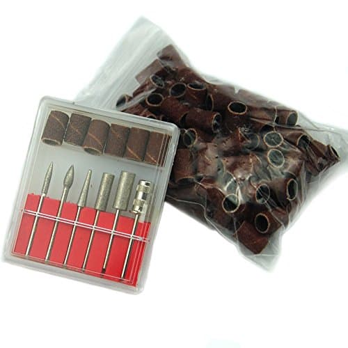 Fashion gallery 1 set 6pcs Nail Drill Kit Bits file+ 100 Sanding Bands Professional For Electric Drills Filling System Nail Remove