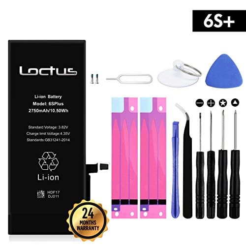 2750mAh Battery for iPhone 6S Plus (not 6Plus) with Complete Replacement Tool Kit, Two Sets of Adhesive Tape and Instructions Included by LOCTUS 24 Months Warranty