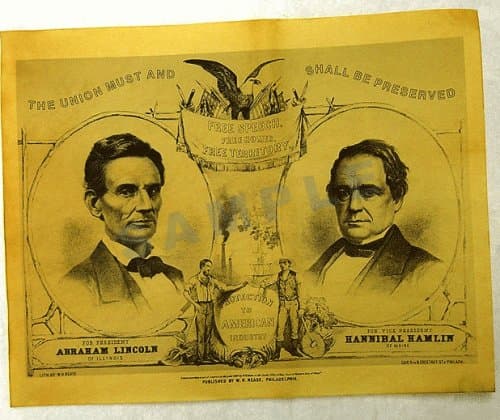 Abraham Lincoln Campaign Poster 1860