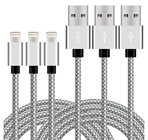 BoYao 3Pack 10FT Lightning Cable Nylon Braided Lightning to USB Cable Sync Data and Charging Cable Cord for iPhone 7/7 plus/6/6s/6 plus/6s plus, 5c/5s/5/SE, iPad 4/Air/Mini, iPad Pro, iPod Nano/Touch