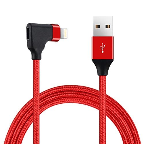 iPhone Charger Cable with Headphone Jack, 3ft Double Nylon Braided Linghtning Charge Cable Adapter for iPhone X/8/8 Plus/7/7 Plus/6/6 Plus/5s/iPad and More (Red)