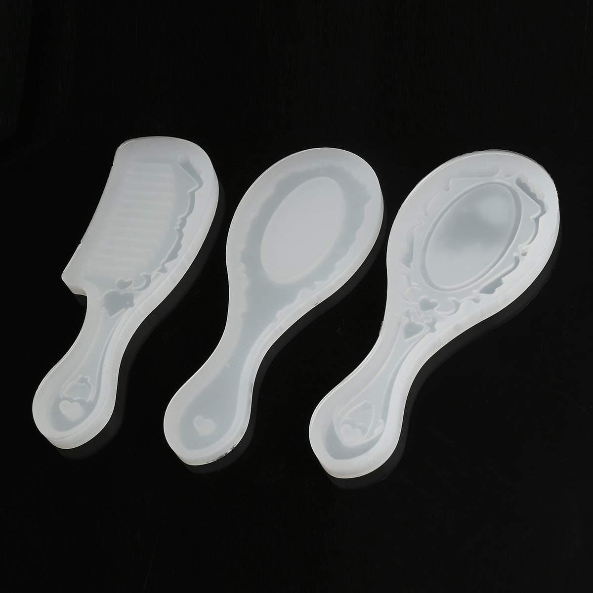 Jeteven 4 Pcs DIY Mirror Mold +Comb Mold+ Mirror Silicone Casting Molds, Silicone Jewelry Mold for Casting Jewelry Making