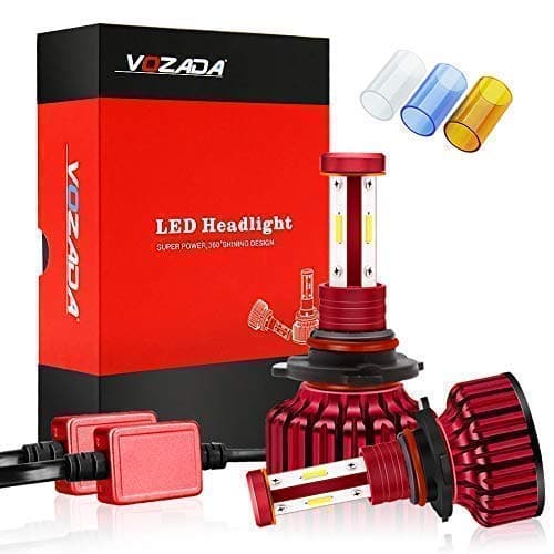 Vozada 8000lm 72W Super Bright Light 9005 LED Headlight Bulbs Hit Kit HB3 H10 9140 9145 Conversion Kit 6000K Cool White/3600K Yellow/8000k Blue with Waterproof 360 Degree 4 sides Lightning Design