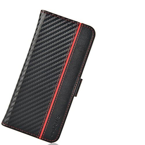 [DOTS Series] Carbon Fiber 2-in-1 Hybrid RFID-Blocking Ultra-Premium Wallet Phone Case for Galaxy S8 &amp; Galaxy S8+ (Samsung Galaxy S8)