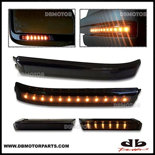 DBMOTOR - 2009-2014 Ford F150 Smoked LED Side Mirror Reflector & Side View Mirror Turn Signal Indicator