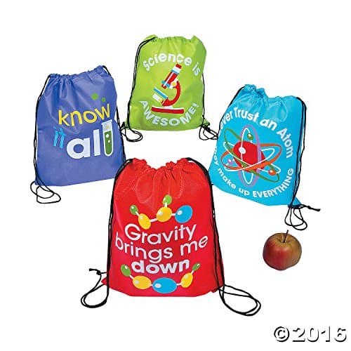 Science Party Drawstring Backpacks