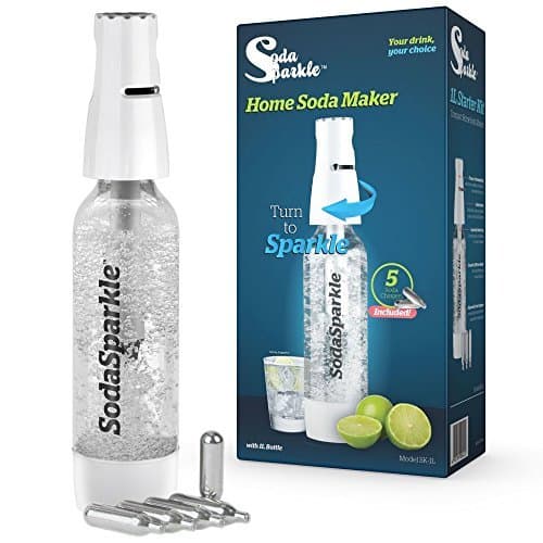 SodaSparkle Home Soda Maker Kit Easy-to-Use Sparkling Carbonated Seltzer Beverage Maker, WHITE by SodaSparkle