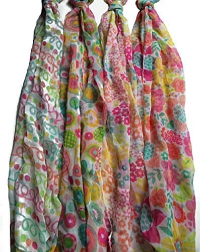 Spring Fling Floral and Patterned Scarf Set, 4-ct