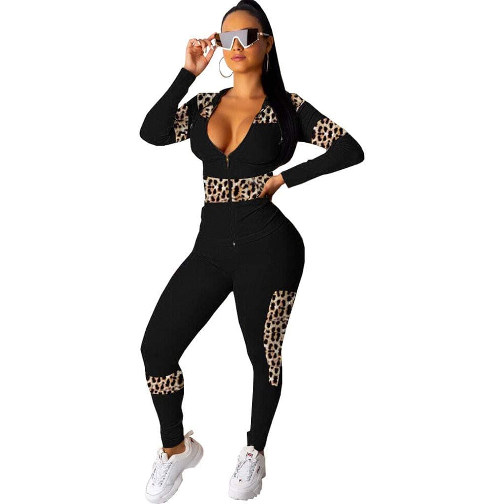 Women's Tracksuits Casual Trouser Suits Solid Color V-Neck Long Sleeve Loungewear Tops and Bottoms Set