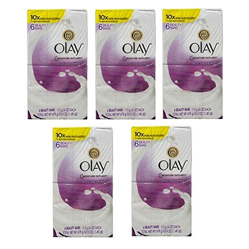 Pack of 5 Olay Age Defying With Vitamin E Cleanser Beauty Bar Soap 4 Oz 6 Count