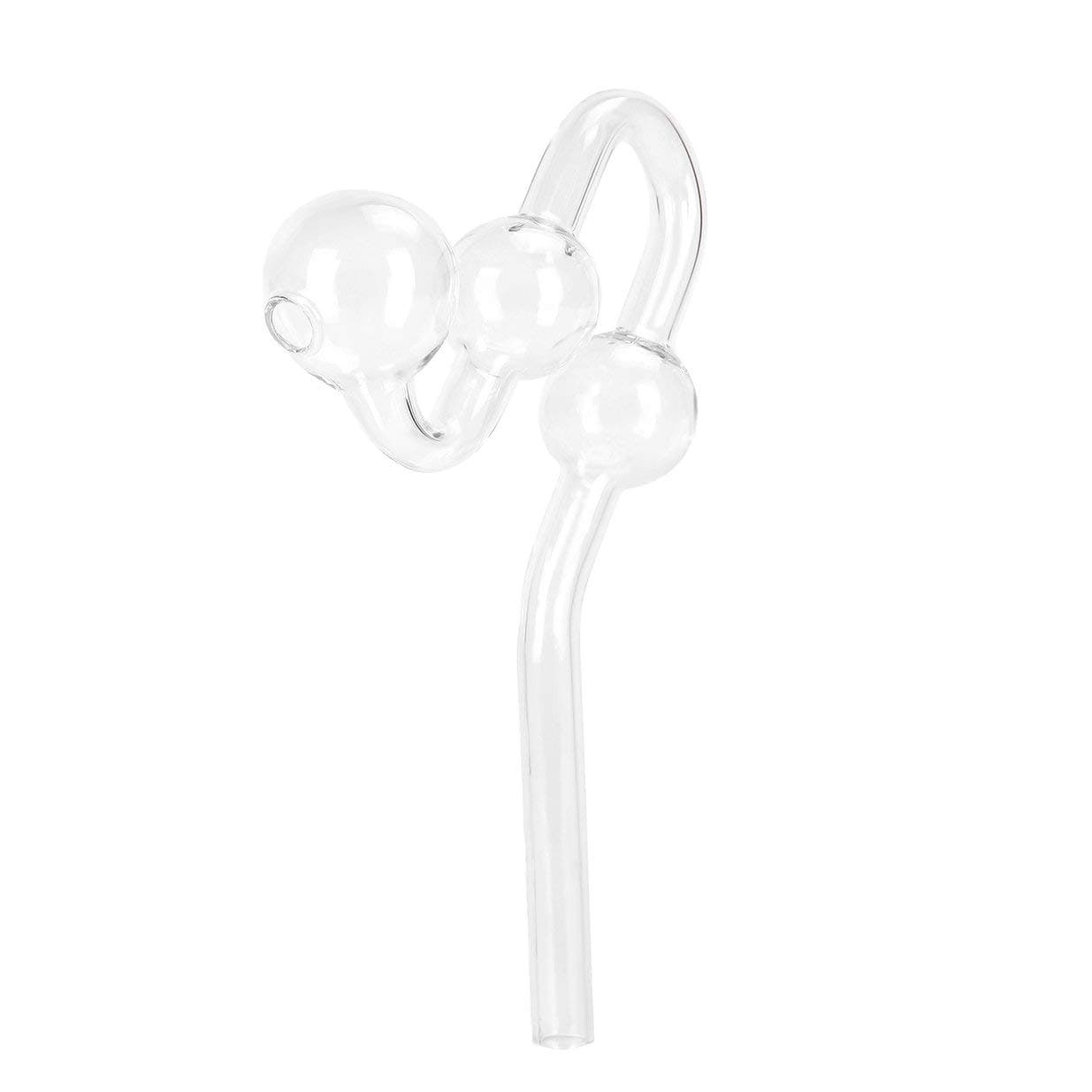 Kurphy Serpentine three ball glass straw - Transparent