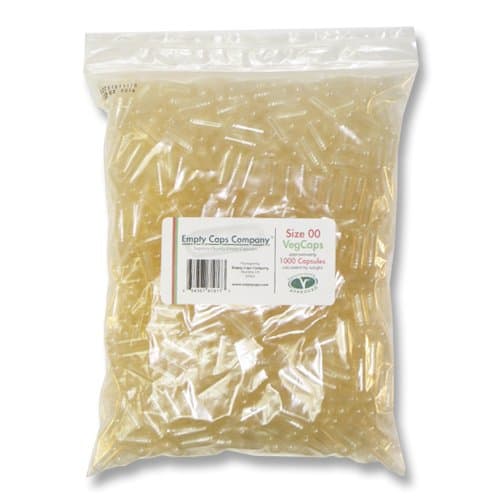 1000 Empty Vegetarian Vegetable Veg Capsules Size 00 Clear