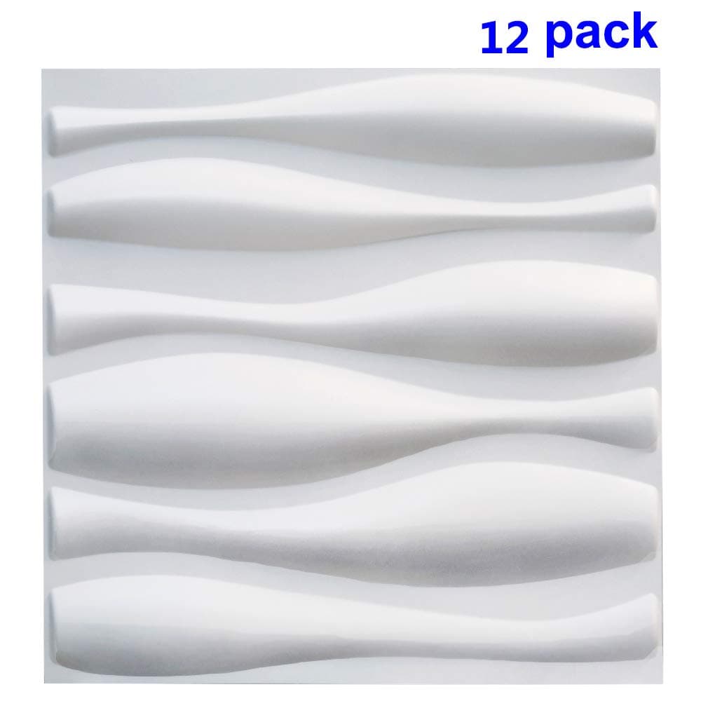 TroyStudio Acoustic Sound Diffuser Panel - 19.7'' X 19.7'' X 1'', PACK of 12 (Waves)