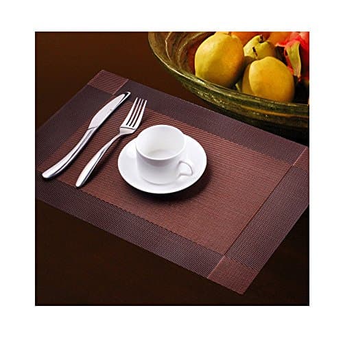 6-Pack, Placemats for Dinning Table, by Lynnwang Design (Brown)