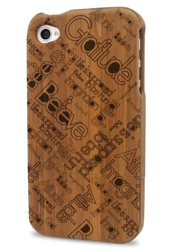 XA Wireless 90500 The Message 500 Case for iPhone 4/4S - 1 Pack - Retail Packaging - Bamboo Wood