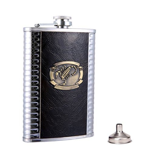 Taneaxon Scorpion Pattern Portable Stainless Steel Flask 9 oz