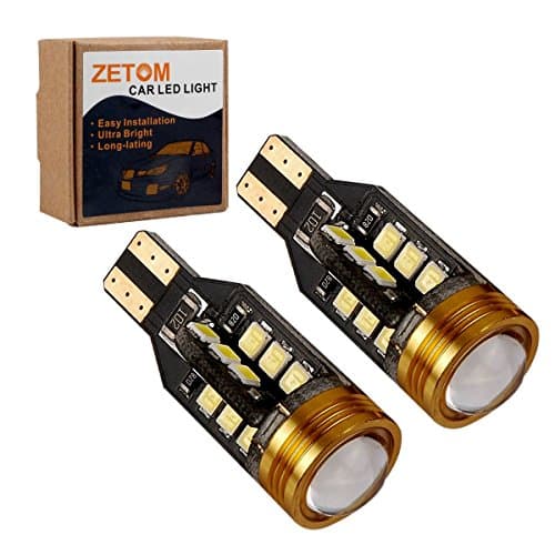 ZETOM Reverse Lights, Extremely Bright Error Free 921 912 T15 W16W 24SMD + 1 COB 6000K Chipsets 2835 LED Bulbs For Backup Reverse Lights, Xenon White (2-Pack)