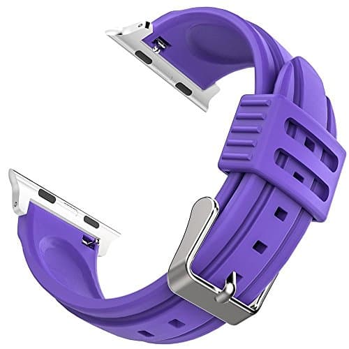 Cheree Apple Watch Band 38mm Silicone Strap Replacement for Apple iWatch Series 1 Series 2 Samsung Gear S3 Fitbit Blaze (Purple)