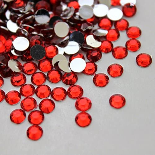 2000 Crystal Silver Flat Back Acrylic Rhinestones Gems Diamante 2 mm Light Red color