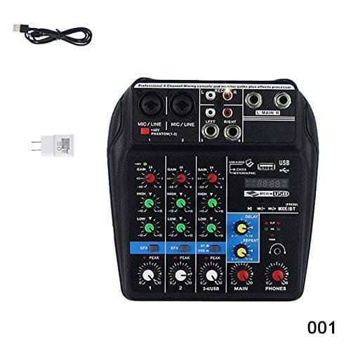 Metyere Mini USB Audio Mixer Amplifier Amp Bluetooth Board 48V Phantom Power 4 Channels for DJ Karaoke (01)