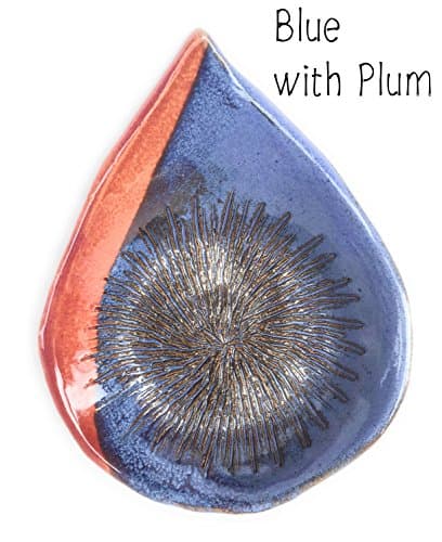 Garlic Grater, Handmade, Ceramic, Ginger Grater (Blue with Plum)