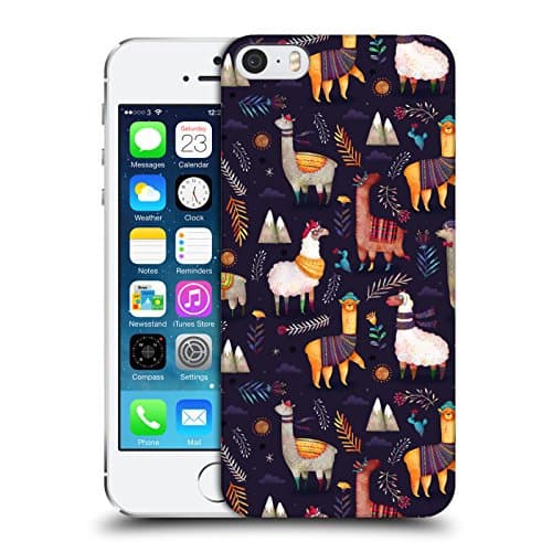 Official Oilikki Llamas Animal Patterns Hard Back Case for Apple iPhone 5 / 5s / SE
