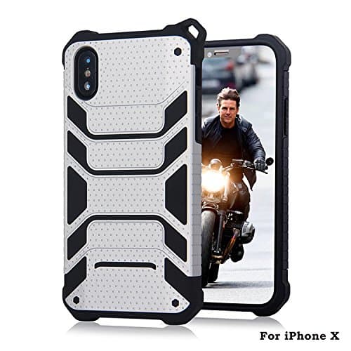 AUGUST VENTURE NEW DESIGN IPHONE X CASING (TPU+PC SPIDERMAN CASING) SUPPORT WIRELESS CHARGING ANTI SCRATCH (white)