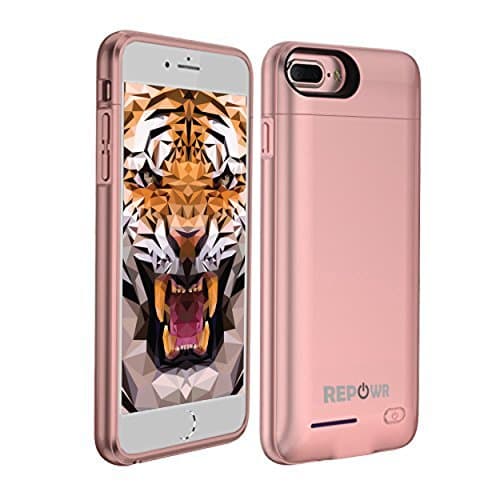 REPOWR Brand Battery Charger Case Compatible with Apple iPhone 8 Plus / 7 Plus / 6s Plus / 6 Plus - 4200mAh - Magnetic Protective Case - Portable + Slim with External Battery Rechargeable (Rose Gold)