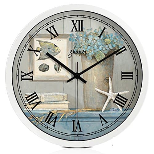 Large modern wall clock,European-style wall clock Creative mute wall clock Living room modern clock Decoration Metal-D 14inch
