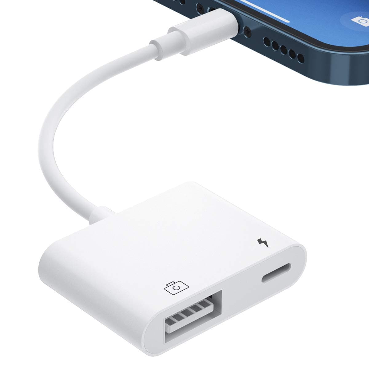 USB Camera Adapter, 2 in 1 USB 3 Female OTG Adapter with Fast Charging Port Interface Compatible for Phone 11 11 Pro 11 Pro Max X Xr Xs Xs Max 8 8 Plus/Pad Mini Air Pro.