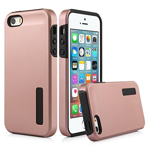 iPhone SE Case, Sincase Ultra Slim Hybrid Dual Layer iPhone 5s Protective Case [Shock Proof] Soft TPU Bumper Anti- Scratch Hard Back Cover Skin for iPhone SE/ 5S / 5, Rose Gold