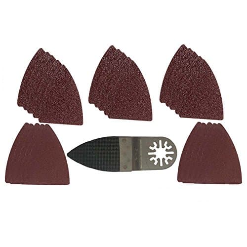HAOLI Sanding Paper+Finger Sanding Pad Fits for Multifunction Oscillating Power Tool as Fein Dremel Bosch and more (HLSP-3)