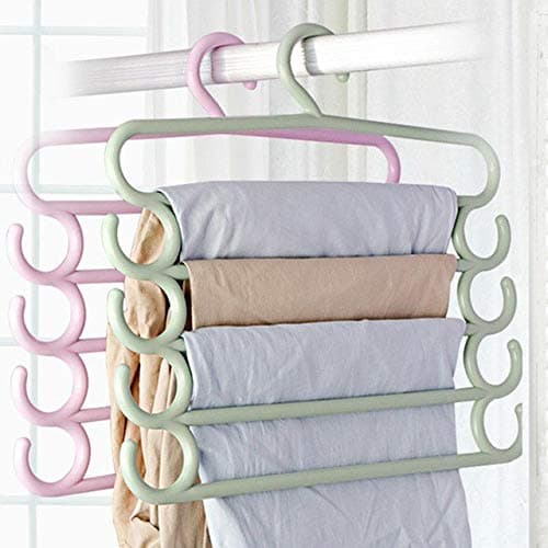 Ascension ® Multifunctional Five Layers Plastic Hangers Storage Trousers Rack Clothes Hanger