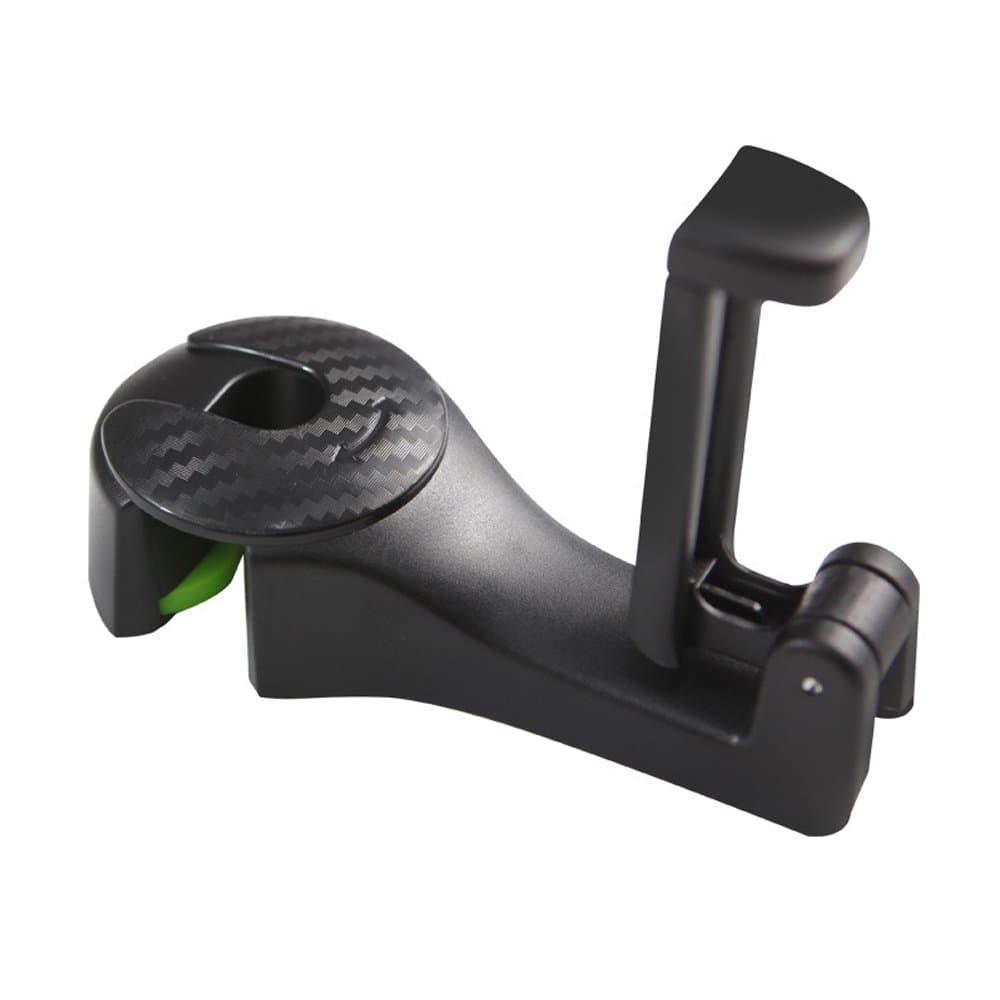 Car Headrest Hook,1PCS Universal Car Back Seat Hanger Holder Hook with Cell Phone Bracket Stand for Bag Purse Cloth Grocery 17.5lbs (Black, Type B) (Black-B)