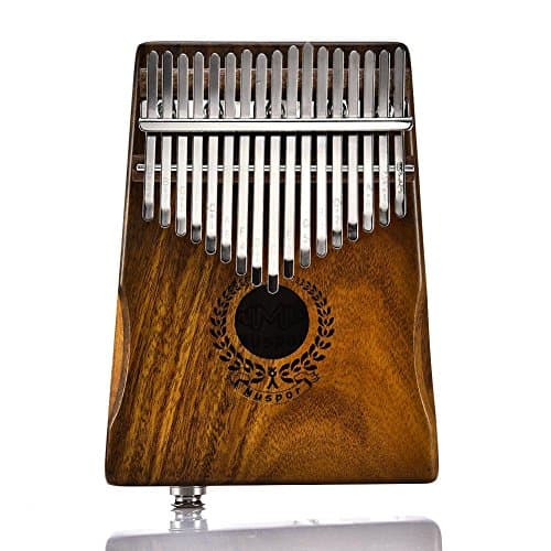 Telisii 17 Keys Portable Kalimba Solid Acacia Thumb Piano Link Speaker Electric Pickup Instrument With Bag Cable