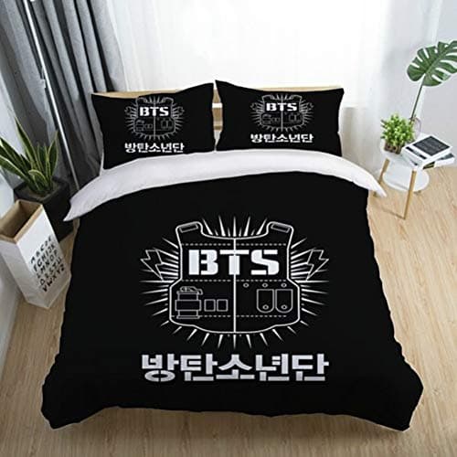 Neborn KPOP BTS Bangtan Boys Bedding Set Bedding Home Items Queen(210cm × 210cm) as shown