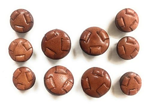 Trims UnlimitedPremium Genuine Tan Leather Button Set -Med. Tan- Ideal Leather Replacement Button Set for Your Favorite Harris Tweed, Camel-Hair, Cashmere, & High-End Sport Coats